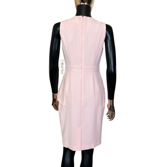 Eliza J Blush Pink Sleeveless Tiered Ruffle Sheath Dress Size 4 NWT - Picture 3 of 12